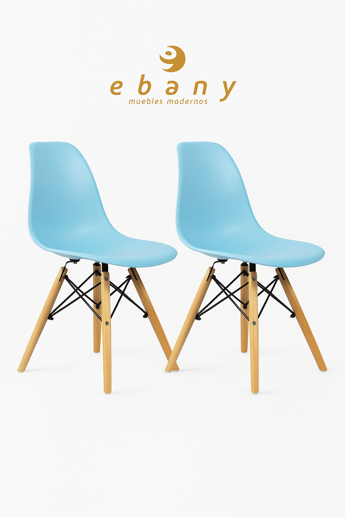 PACK 2 SILLA INFANTIL AZUL 60X36X31CM THINIA HOME