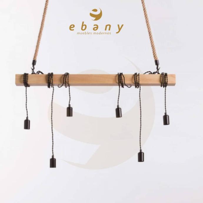 LAMPARA KIELCE NEGRO NATURAL 100X3X10CM SEVEN ON DECO