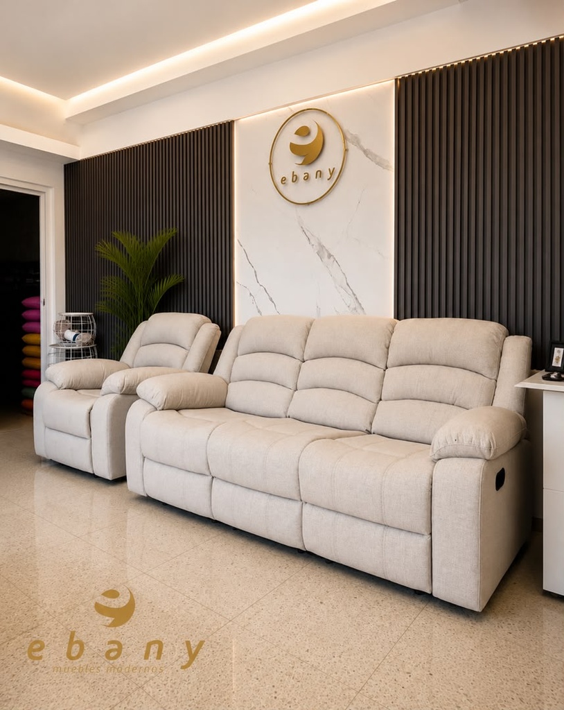 Conjunto 3-2-1 Reclinable Lino