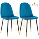 PACK 2 SILLAS COMEDOR TERCIOPELO AZUL 905144CM THINIA HOME