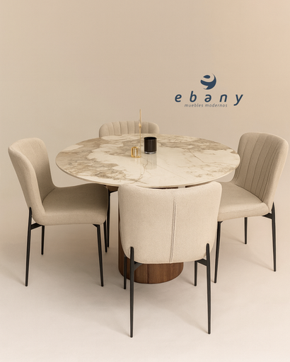 Mesa de Comedor con Sobre de Porcelanato