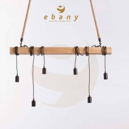 [51127] LAMPARA KIELCE NEGRO NATURAL 100X3X10CM SEVEN ON DECO