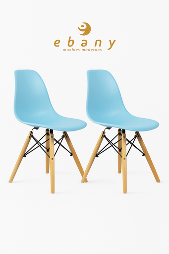 PACK 2 SILLA INFANTIL AZUL 60X36X31CM THINIA HOME