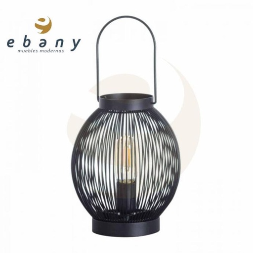 [51212] LAMPARA DE MESA KAI HIERRO NEGRO DN20X24.5CM SEVEN ON DECO